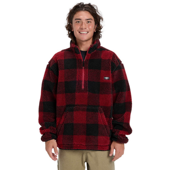 Quiksilver Ανδρική fleece μπλούζα Mercury Woodlands Sherpa - Half Zip Sherpa Check Jacket